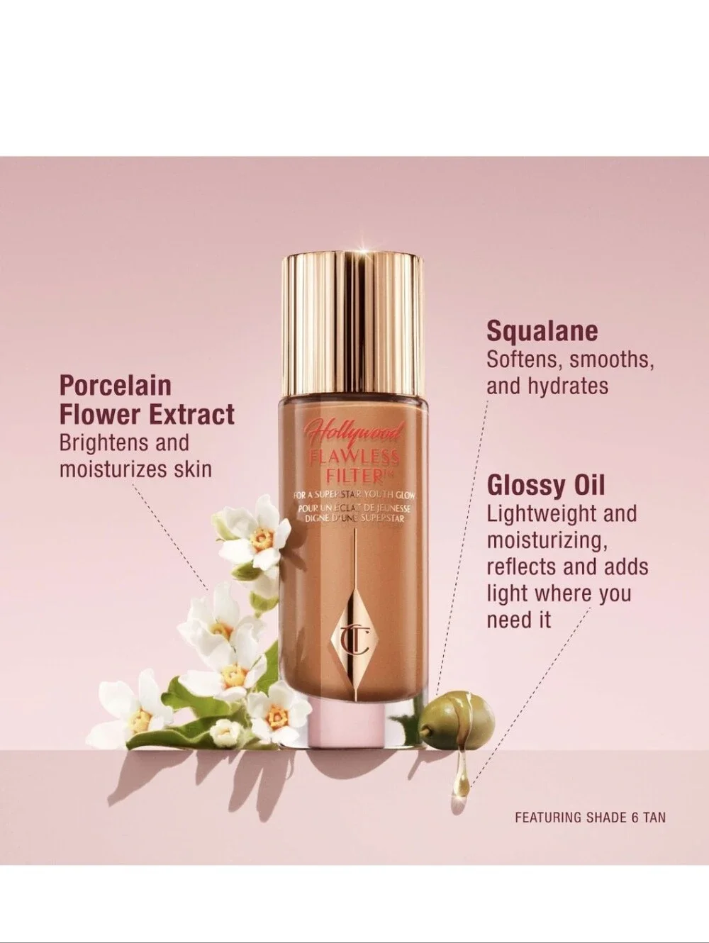 Charlotte Tilbury Hollywood Flawless Filter: 2 Fair, 5.5ml (Travel Size), NIB